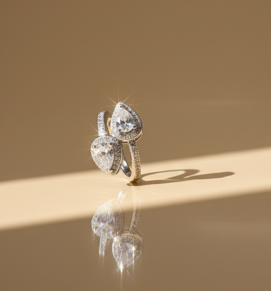 ANILLO DOBLE LÁGRIMA DE AMOR