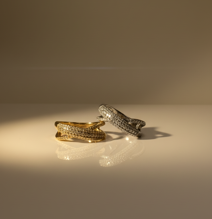 ANILLO BRILLO CRUZADO