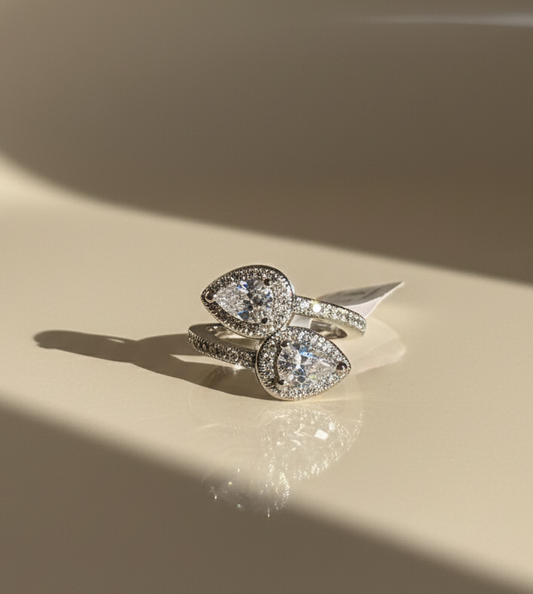 ANILLO DOBLE LÁGRIMA DE AMOR
