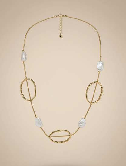 COLLAR ÉBANO Y PERLA ELEGANTE
