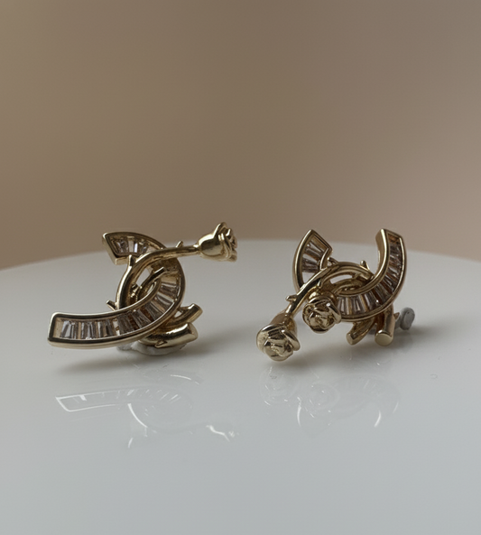 PENDIENTE DOBLE C FLORAL