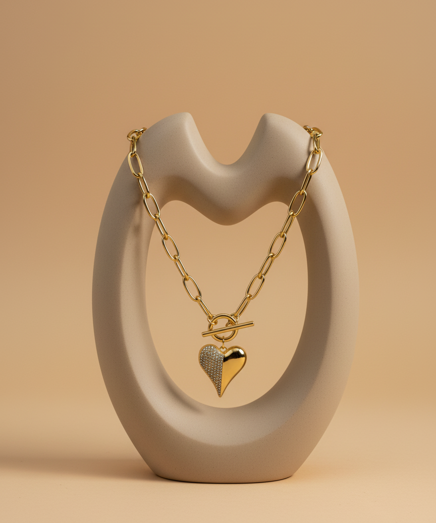 COLLAR DE CADENA DE CORAZON